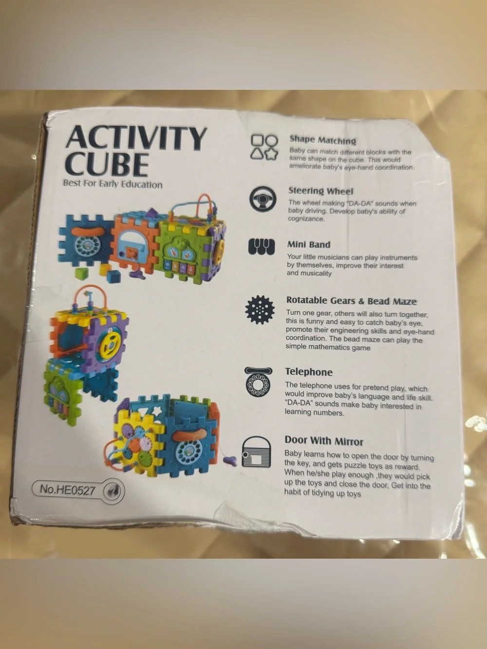 6 in 1 Baby Activity Cube Musical Play Center Shape Sorter Educational Toy Gift